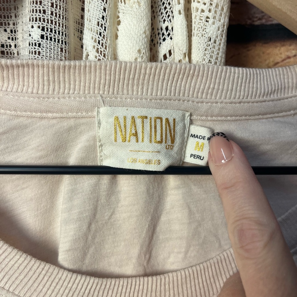 Nation LTD Pima Cotton Peach Puff Sleeve Top (108) - Picture 4 of 8